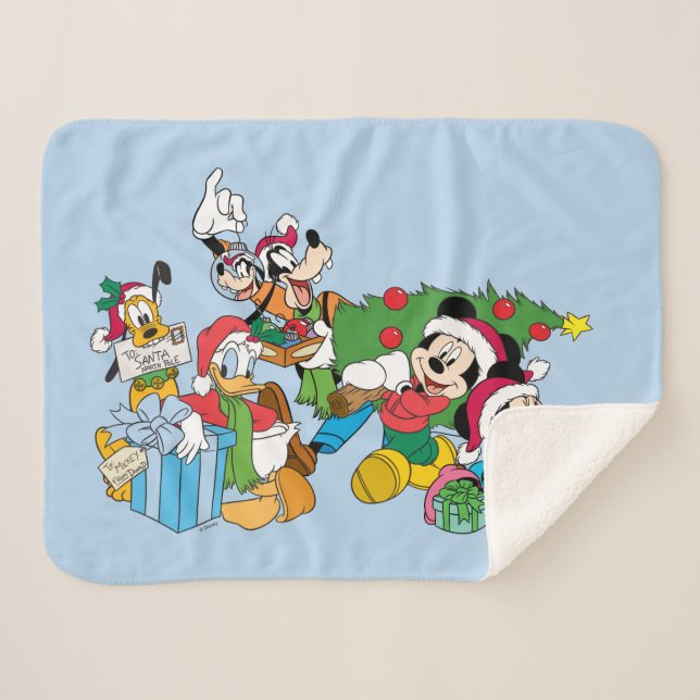 Mickey & Friends| Ready for the Holidays Sherpa Blanket (Front (Horizontal))