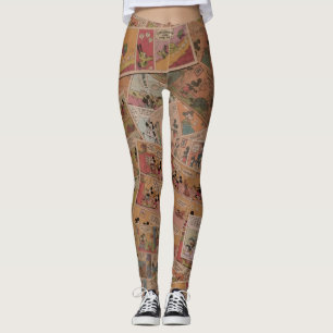 Mickey & Friends   Retro Coloured Comic Strip Leggings