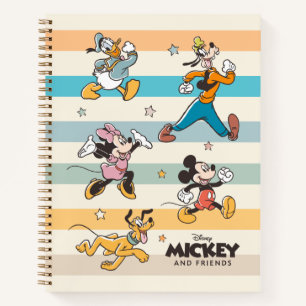 Mickey & Friends Retro Stars and Stripes Graphic Notebook