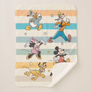 Mickey & Friends Retro Stars and Stripes Graphic Sherpa Blanket