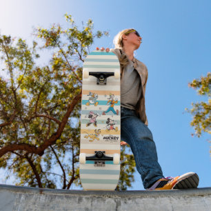 Mickey & Friends Retro Stars and Stripes Graphic Skateboard