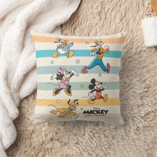 Mickey & Friends Retro Stars and Stripes Graphic Throw Pillow
