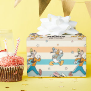 Mickey & Friends Retro Stars and Stripes Graphic Wrapping Paper