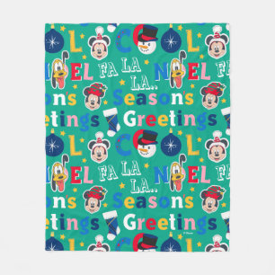 Mickey & Friends   Season's Greetings Pattern Fleece Blanket