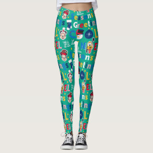 Mickey & Friends   Season's Greetings Pattern Leggings