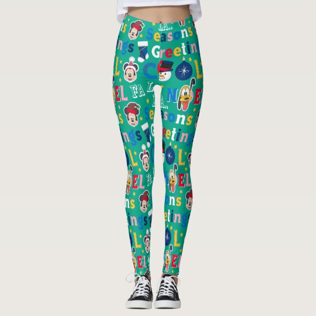 Mickey & Friends | Season's Greetings Pattern Leggings (Front)