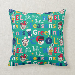 Mickey & Friends Season's Greetings Pattern Throw Pillow