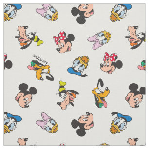 Mickey & Friends Smiling Faces Pattern Fabric