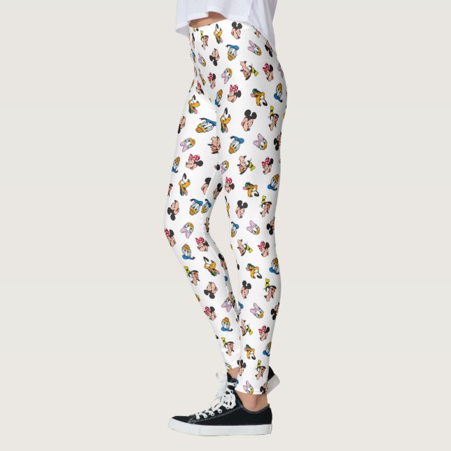 Mickey & Friends Smiling Faces Pattern Leggings (Left)
