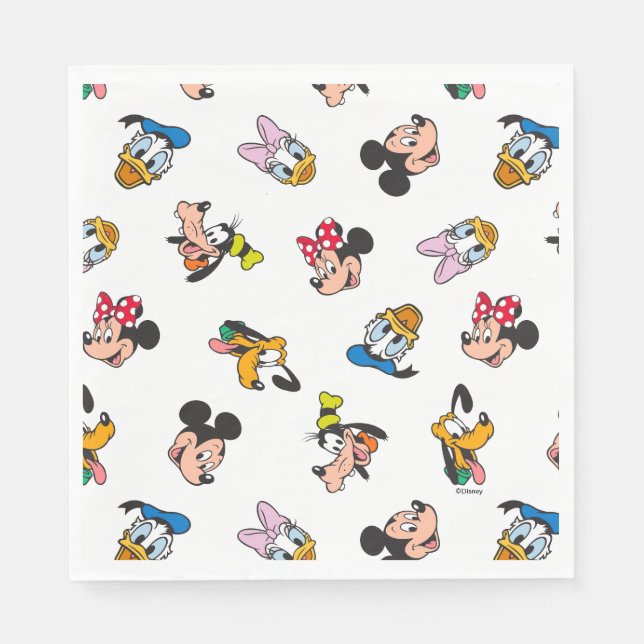 Mickey & Friends Smiling Faces Pattern Napkin (Front)