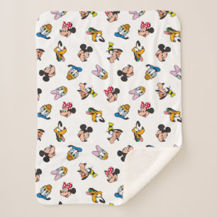 Mickey & Friends Smiling Faces Pattern Sherpa Blanket