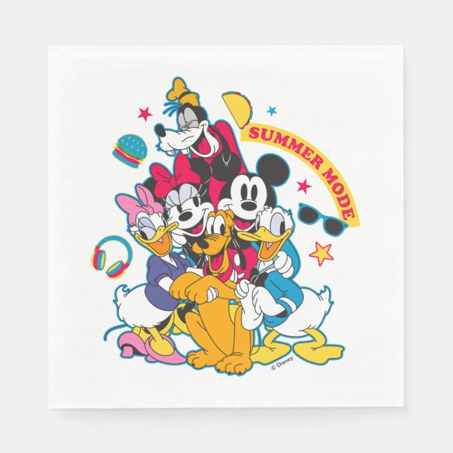 Mickey & Friends | Summer Mode Fun Napkin (Front)