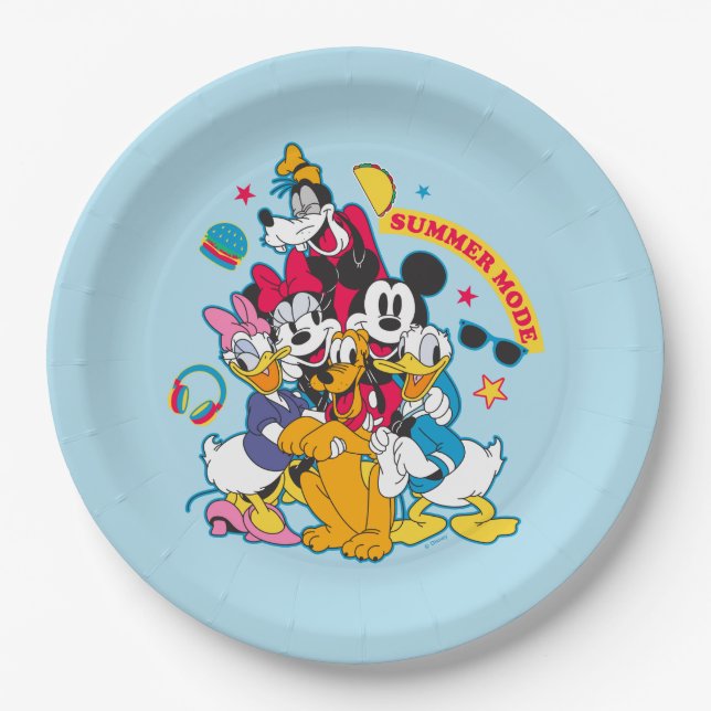 Mickey & Friends | Summer Mode Fun Paper Plate (Front)