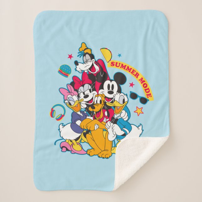 Mickey & Friends | Summer Mode Fun Sherpa Blanket (Front)