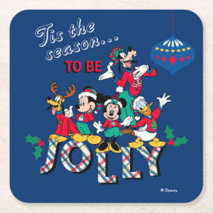 Mickey & Friends   Tis the Season to be Jolly Square Paper Coaster