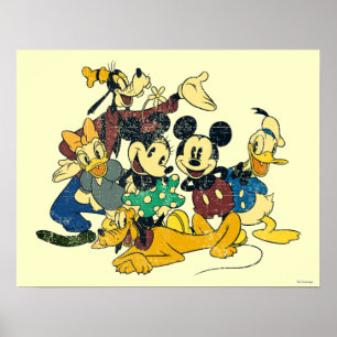 Mickey & Friends   Vintage Hug Poster