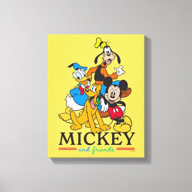 Mickey & Friends Vintage Squad Graphic Canvas Print (Front)