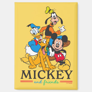 Mickey & Friends Vintage Squad Graphic Magnet