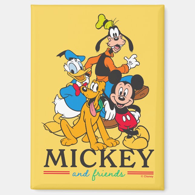 Mickey & Friends Vintage Squad Graphic Magnet (Front)