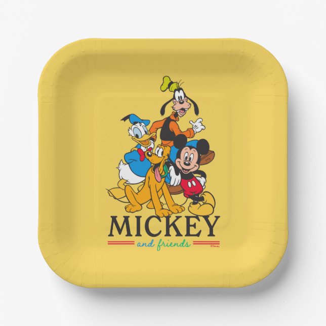 Mickey & Friends Vintage Squad Graphic Paper Plate (Front)