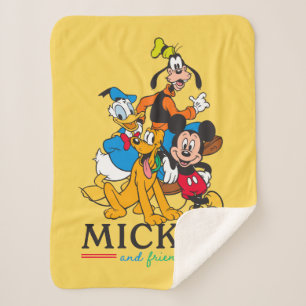 Mickey & Friends Vintage Squad Graphic Sherpa Blanket