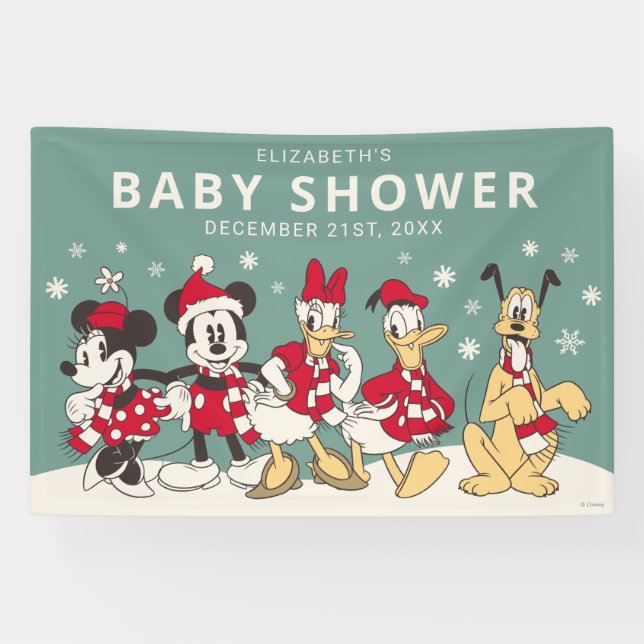 Mickey & Friends Winter Baby Shower Banner (Horizontal)