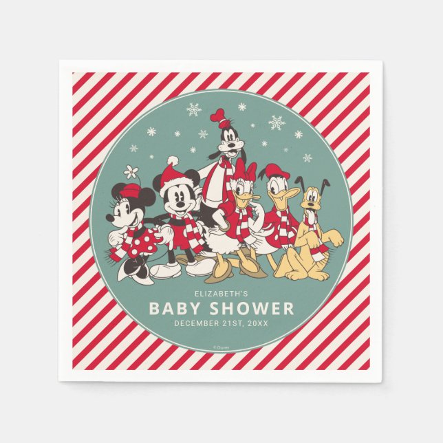Mickey & Friends Winter Baby Shower Napkin (Front)
