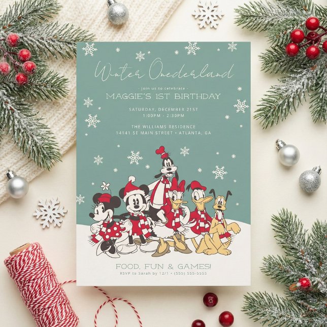 Mickey & Friends Winter Onederland 1st Birthday Invitation (Creator Uploaded)