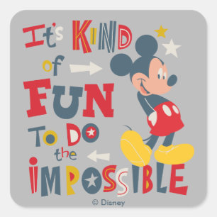 Mickey   Fun To Do The Impossible 2 Square Sticker