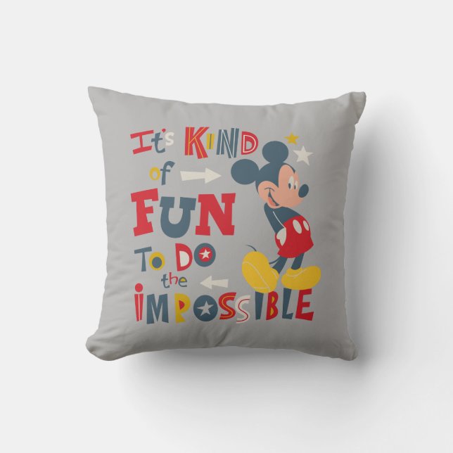 Mickey | Fun To Do The Impossible 2 Throw Pillow (Front)