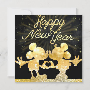 Mickey gold Flat Holiday Card