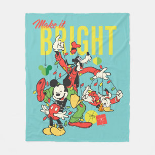 Mickey, Goofy, Donald   Make it Bright Fleece Blanket