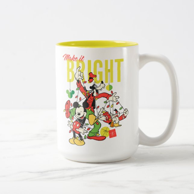 Mickey, Goofy, Donald | Make it Bright Two-Tone Coffee Mug (Right)
