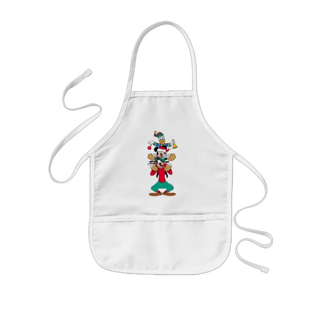 Mickey, Goofy & Donald | Ready for Christmas Kids Apron (Front)