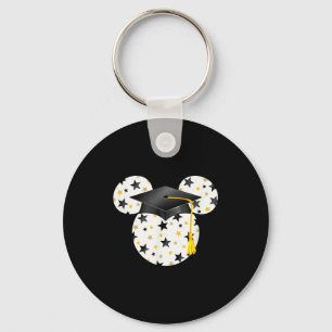 Mickey head graduation hat star fill keychain
