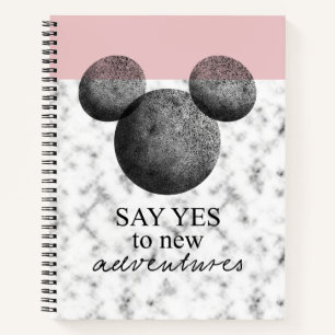 Mickey Icon   Pink & Marble Notebook