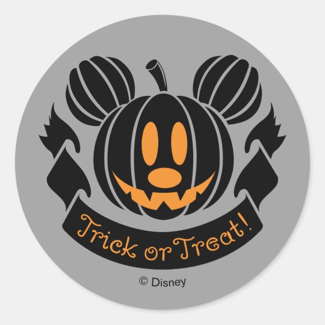 Mickey Jack-o'-Lantern | Trick or Treat Classic Round Sticker (Front)