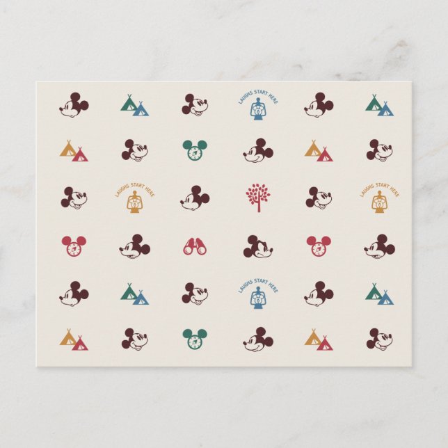 Mickey | Laughs Start Here Pattern Postcard (Front)