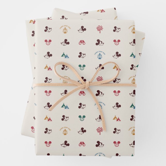 Mickey | Laughs Start Here Pattern Wrapping Paper Sheet (In situ)