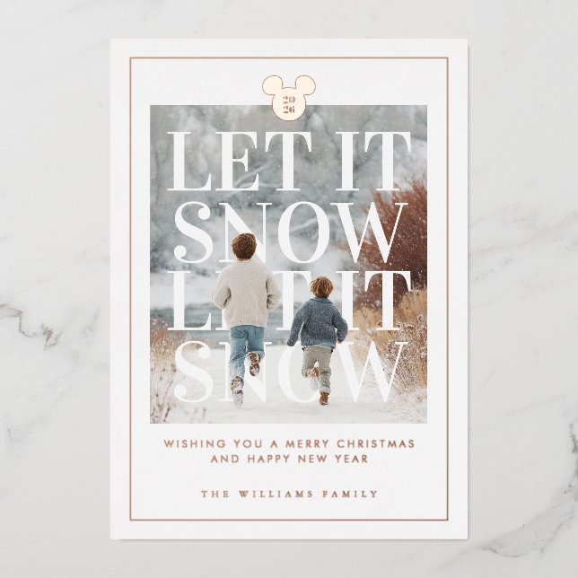 Mickey Let It Snow Holiday Photo (Front)