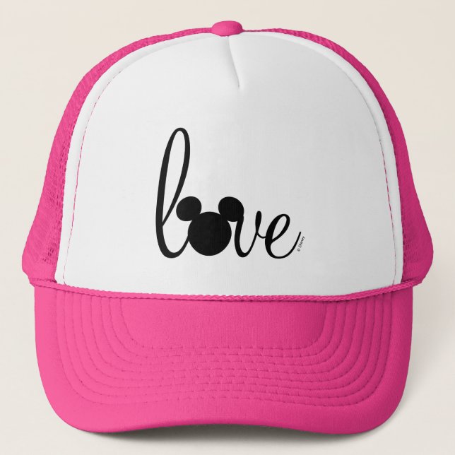 Mickey Love Script Trucker Hat (Front)