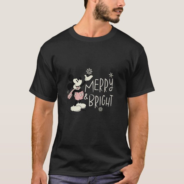 Mickey Merry And Bright  T-Shirt (Front)