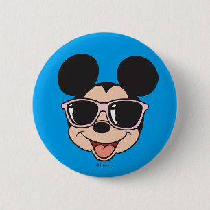 Mickey   Mickey Smiling Sunglasses 2 Inch Round Button