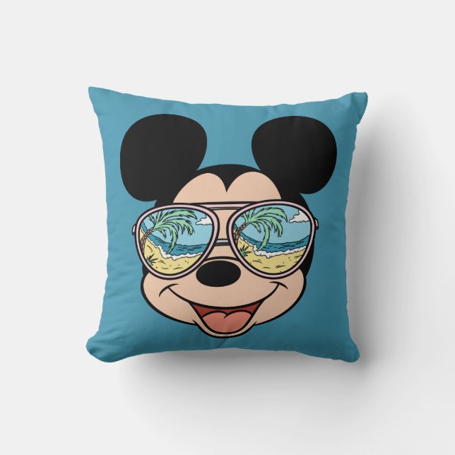 Mickey | Mickey Tropical Sunglasses Throw Pillow (Front)