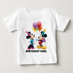 Mickey & Minnie Birthday Girl Baby T-Shirt