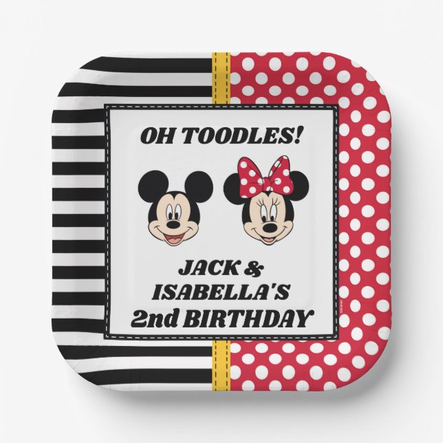 Mickey & Minnie Birthday  Paper Plate (Front)