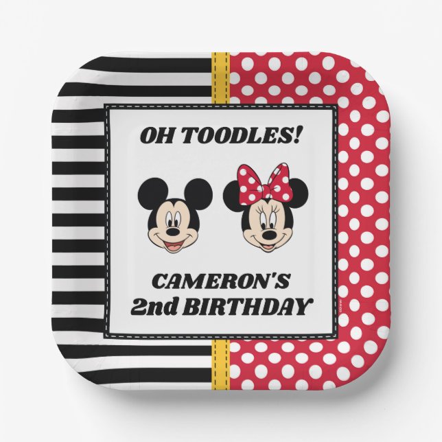 Mickey & Minnie Birthday  Paper Plate (Front)