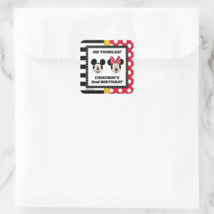 Mickey & Minnie Birthday  Square Sticker
