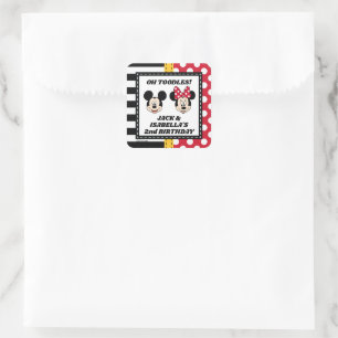 Mickey & Minnie Birthday  Square Sticker