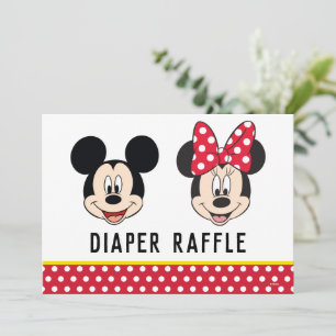 Mickey & Minnie   Boy or Girl - Diaper Raffle Invitation